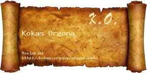Kokas Orgona névjegykártya